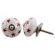 White Red Star Ceramic Knob